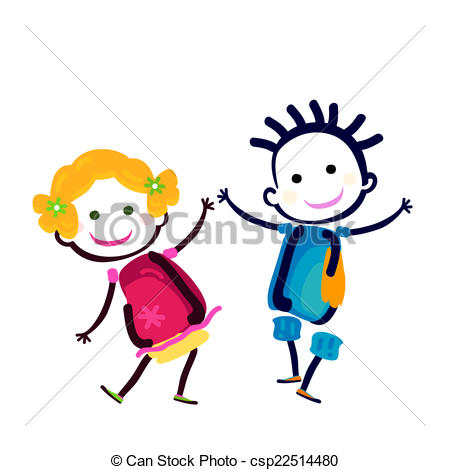 450x470 Happy Couple. Happy Girl And Boy Vector