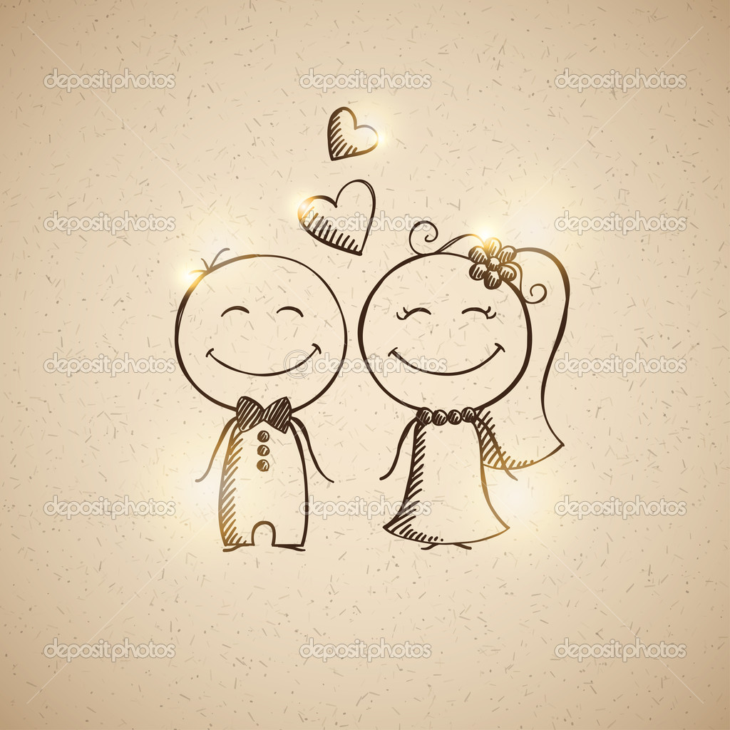 1024x1024 Wedding Couple Drawing Hand Drawn Wedding Couple