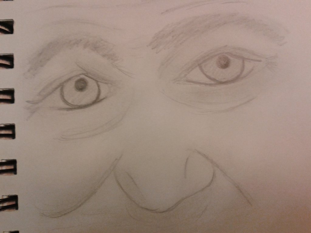 1024x768 Old Man Eyes Sketch By Sick Happy
