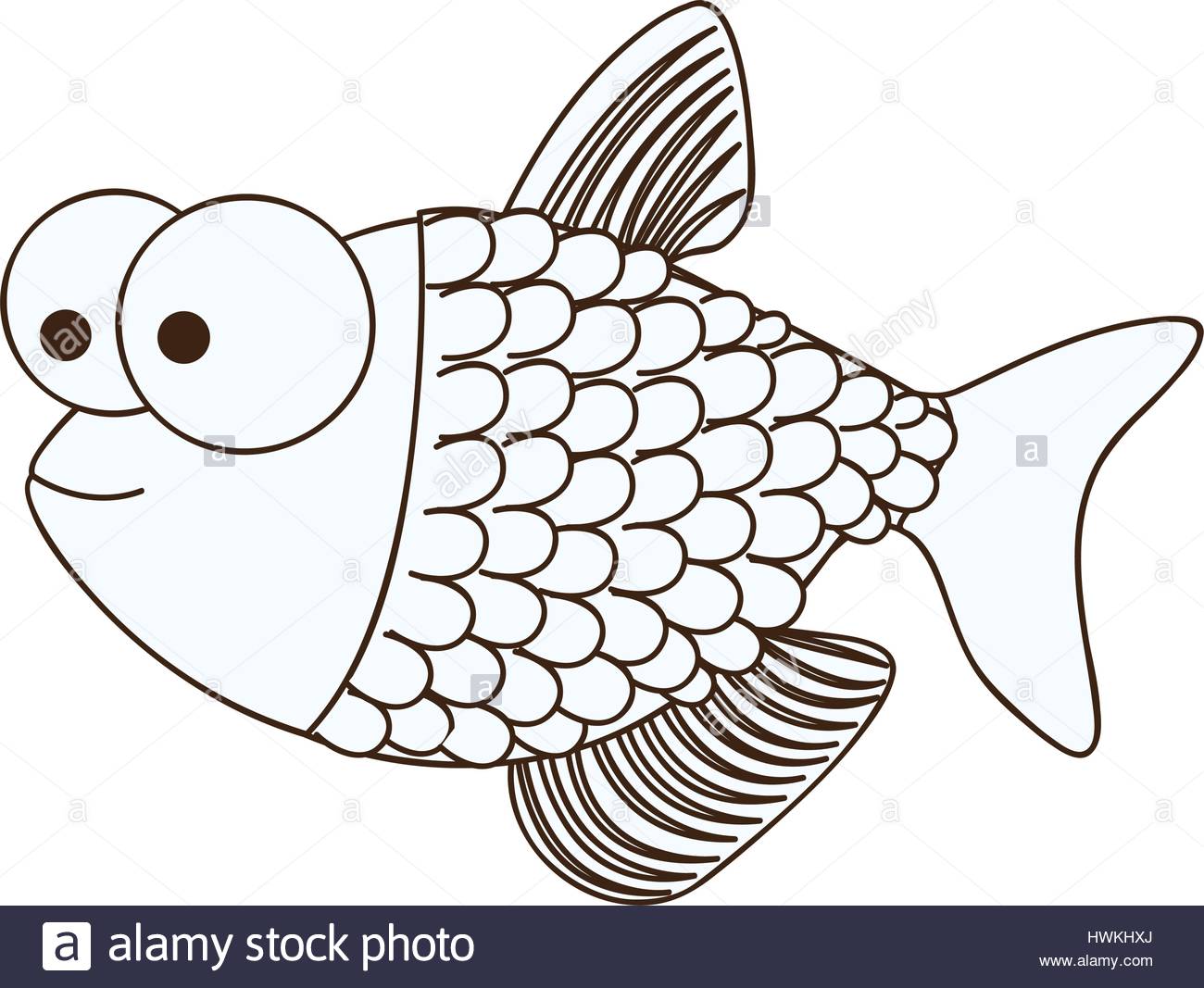 1300x1067 Figure Happy Fish Scalescartoon Icon Stock Vector Art