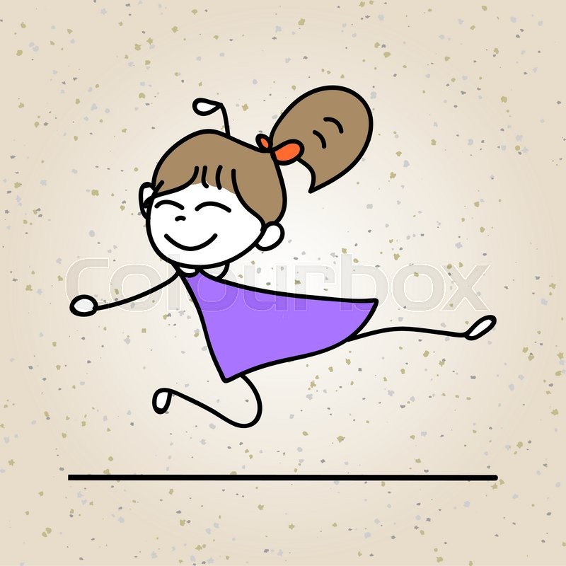800x800 Hand Drawing Cartoon Happy People Happy Girl With Happy Smile
