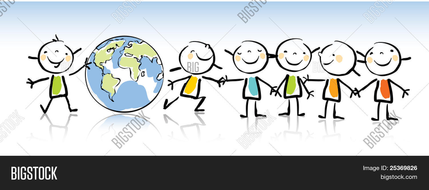 1500x666 Happy Kids Holding Globe Vector Vector Amp Photo Bigstock