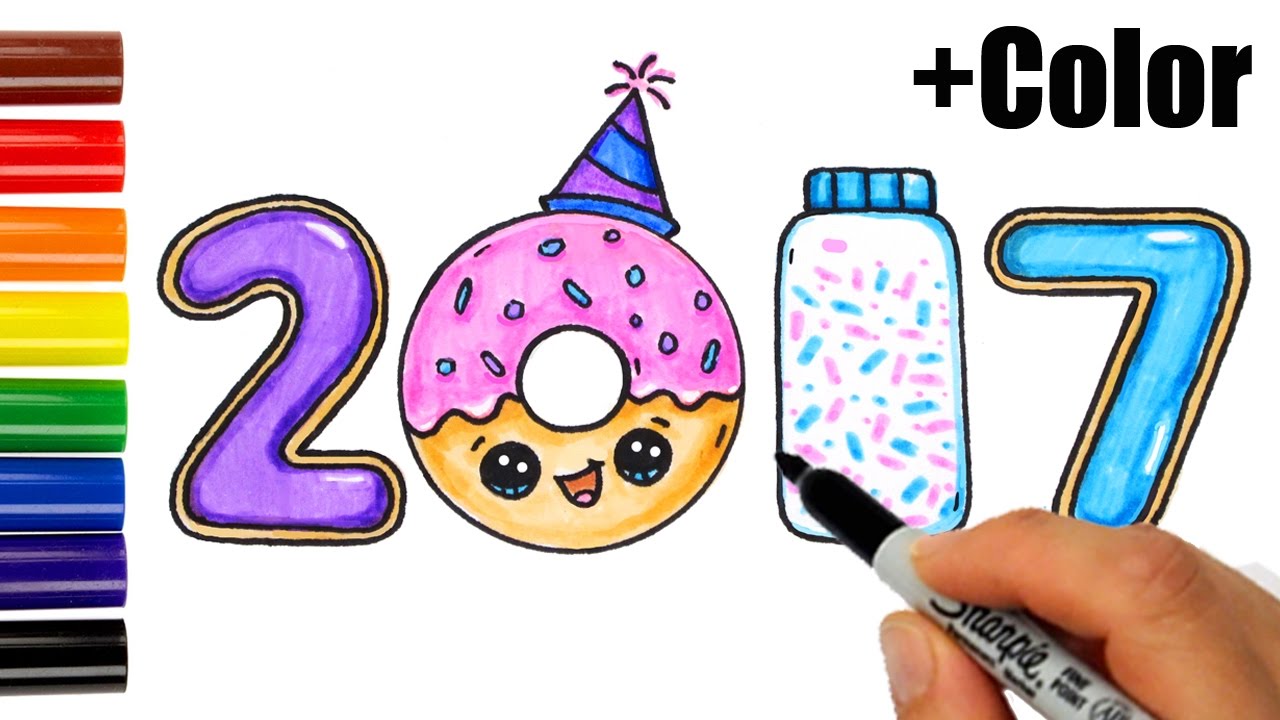 1280x720 How To Draw + Color 2017 As Cookies, Donut, Sprinkles