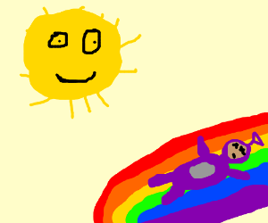 300x250 Dead Tell Tubby On A Rainbow With Happy Sun