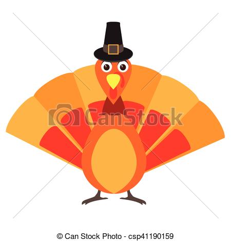 450x470 Happy Thanksgiving Day. Isolated Turkey With A Traditional