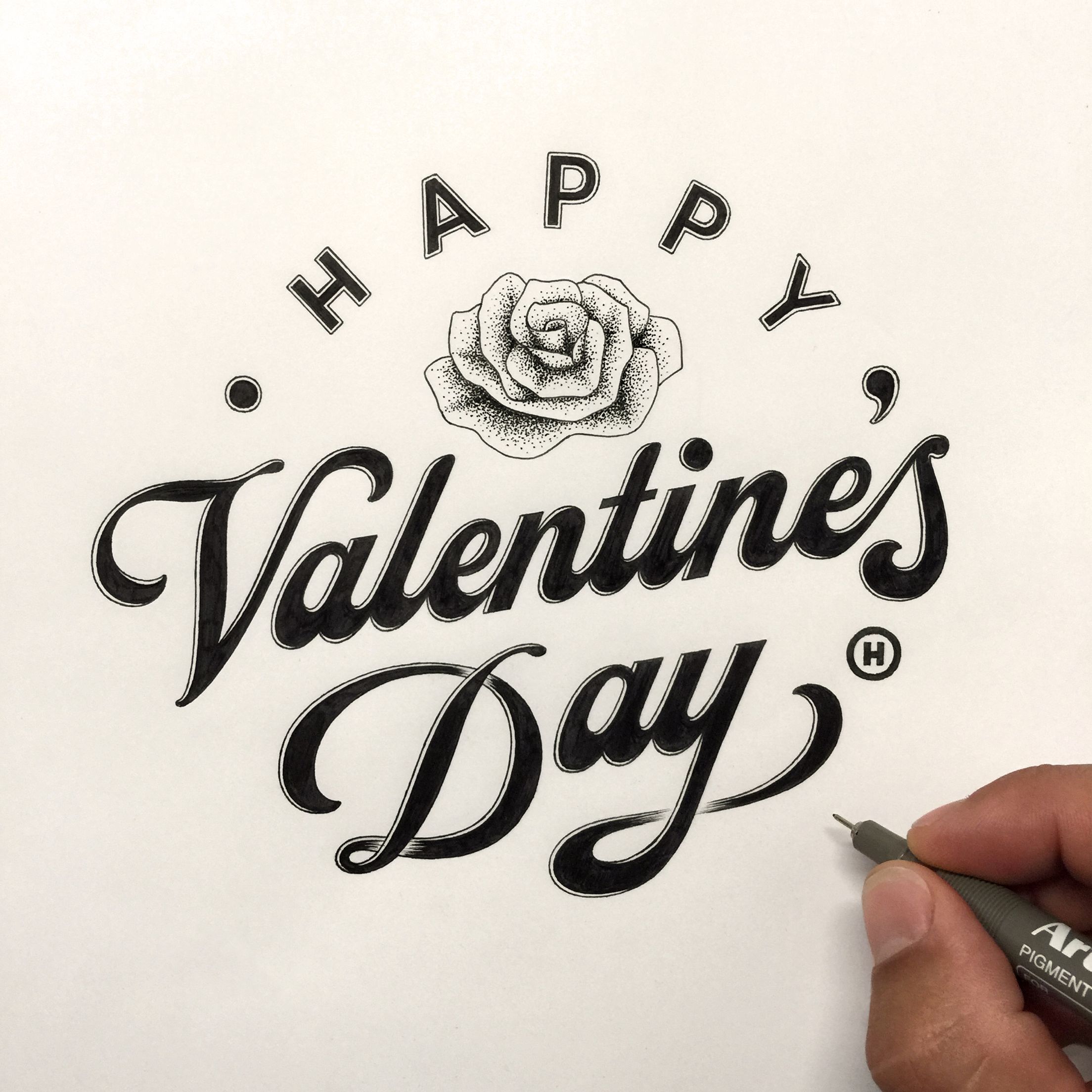 2208x2208 Happy Valentine's Day. Anthony Hos Typography