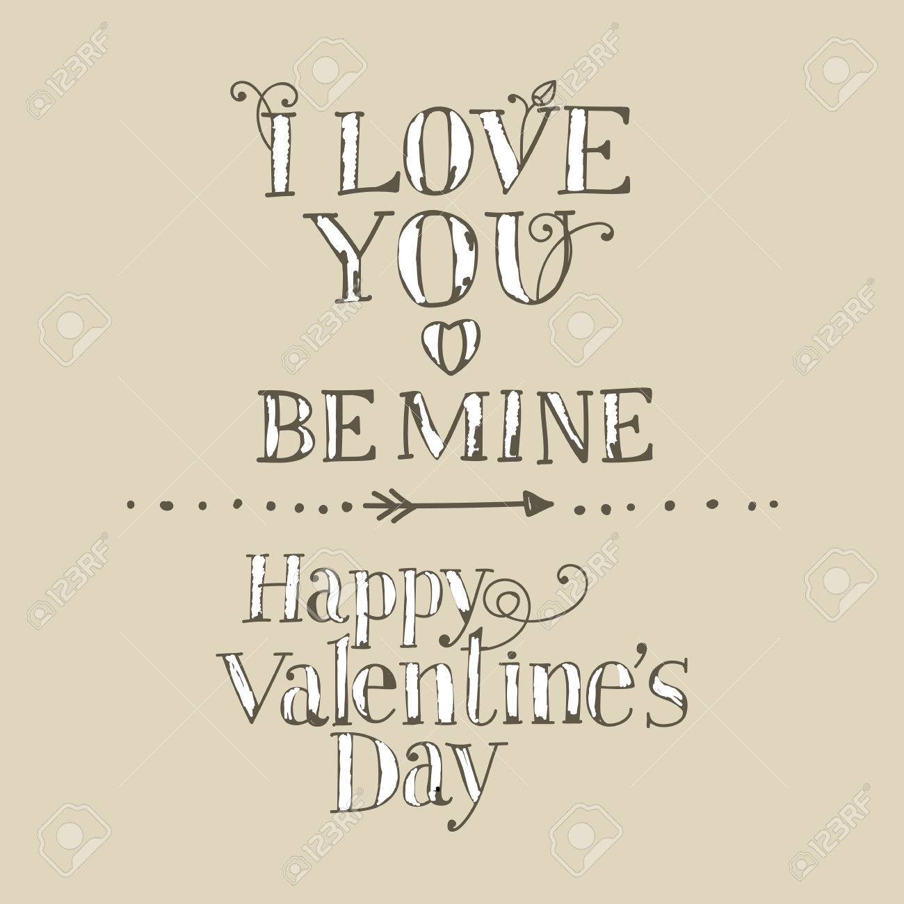 1300x1300 Lettering I Love You, Be Mine, Happy Valentine's Day
