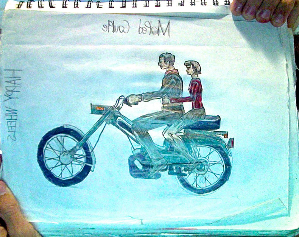 1004x796 Moped Couple From Happy Wheels Drawing By Tannmann64