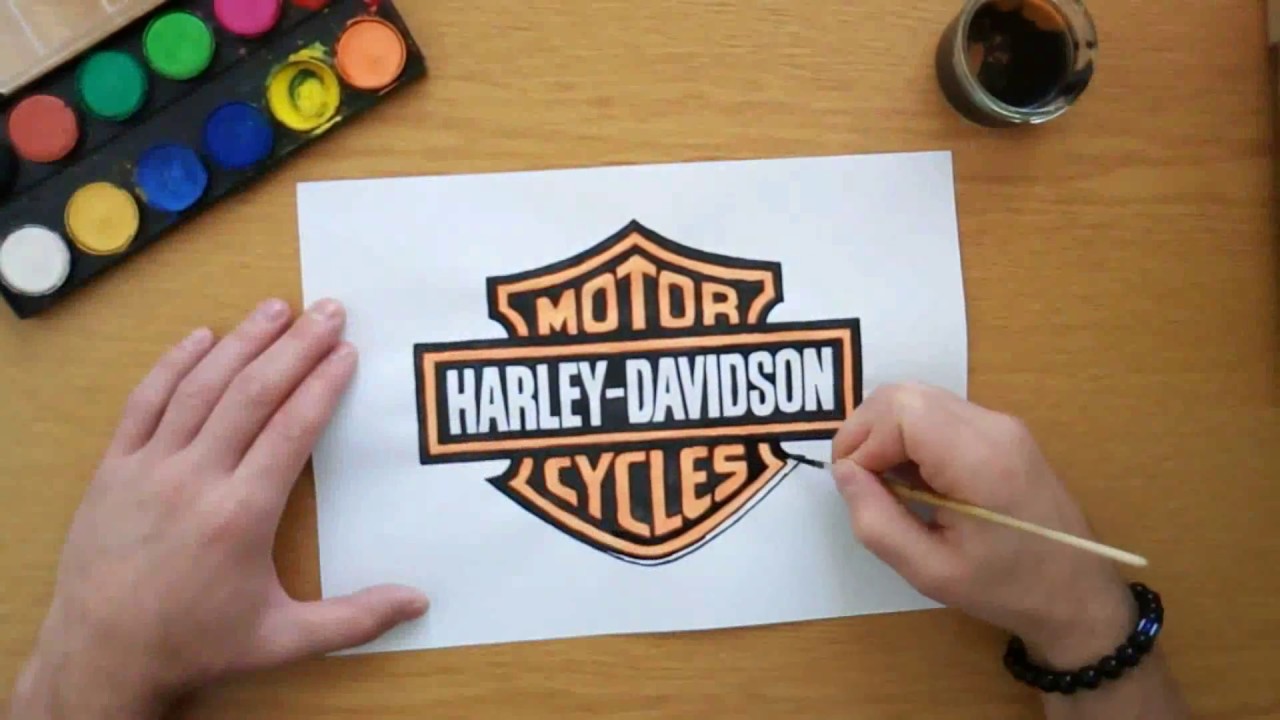 1280x720 How To Draw The Harley Davidson Logo