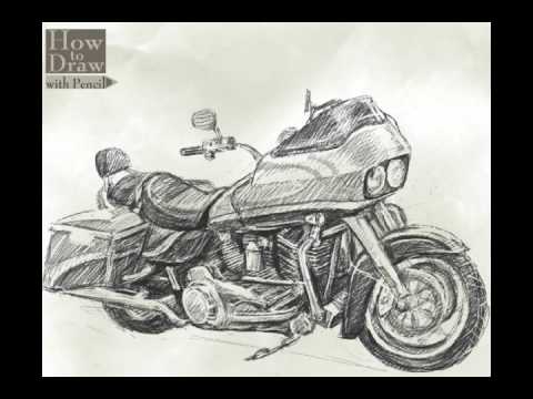 480x360 How To Draw Bike (Harley Davidson) Road Glide