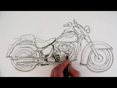 480x360 How To Draw A Harley Davidson Motorcycle Time Lapse