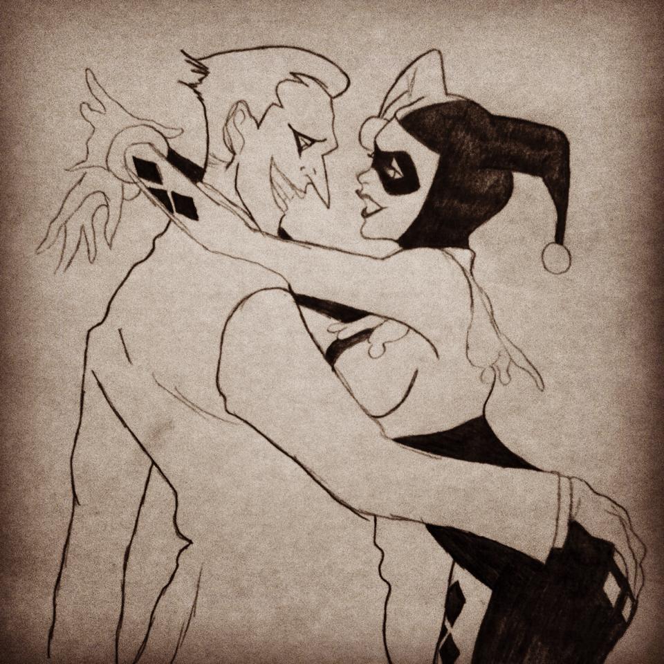 960x960 Harley Quinn And Joker Drawing Concept The Painted Punk.