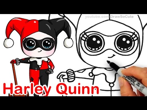 480x360 How To Draw Chibi Harley Quinn Step By Step Cute Dc Comics Villain