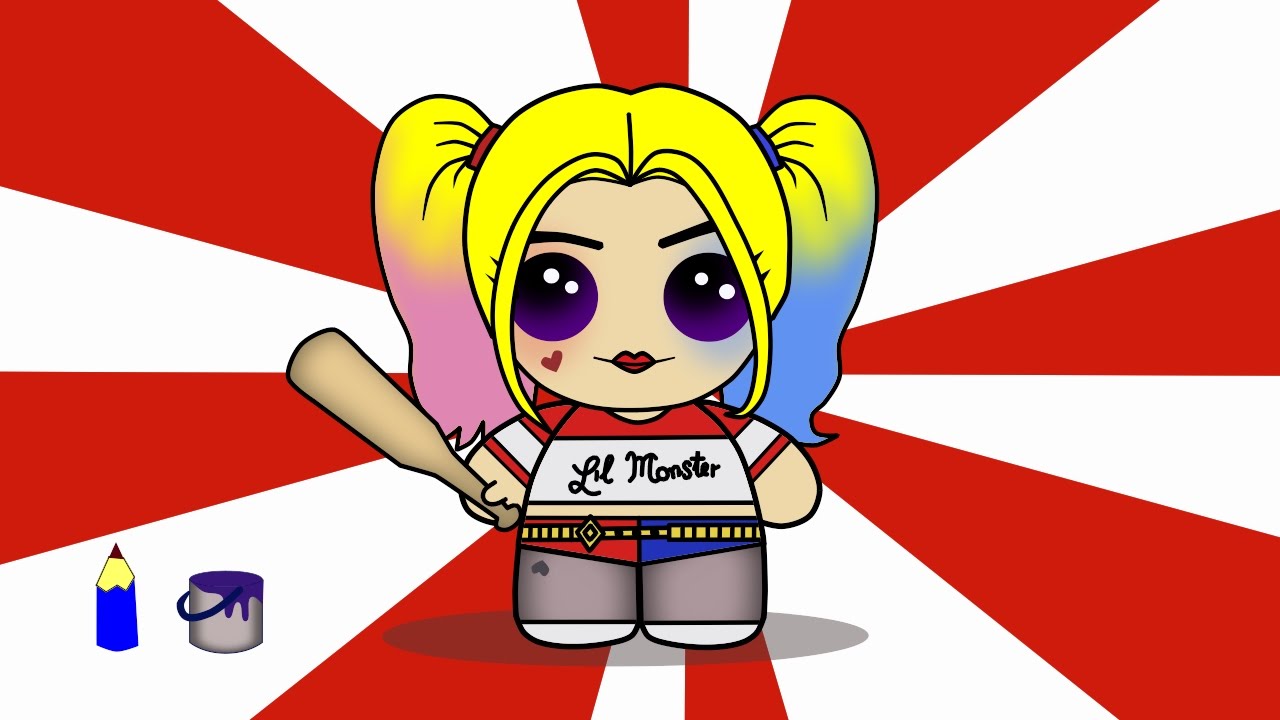 1280x720 How To Draw Suicide Squad Harley Quinn Step By Step Chibi