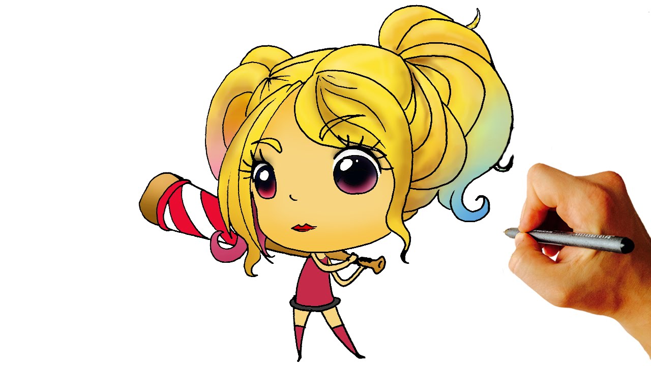 1280x720 How To Draw Harley Quinn Chibi From Suicide Squad Dc Easy Step By
