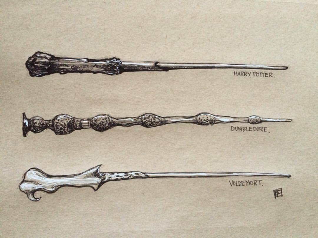 Harry Potter Wand Drawing Easy - Character Sketch Of Harry Potter At ...