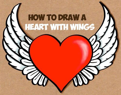 500x392 How To Draw A Heart With Wings