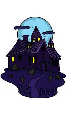 215x382 How To Draw A Haunted House For Kids, Easy Step By Step Drawing