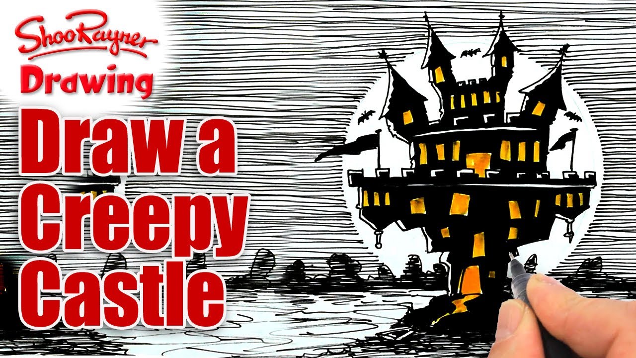 1280x720 How To Draw A Creepy Castle