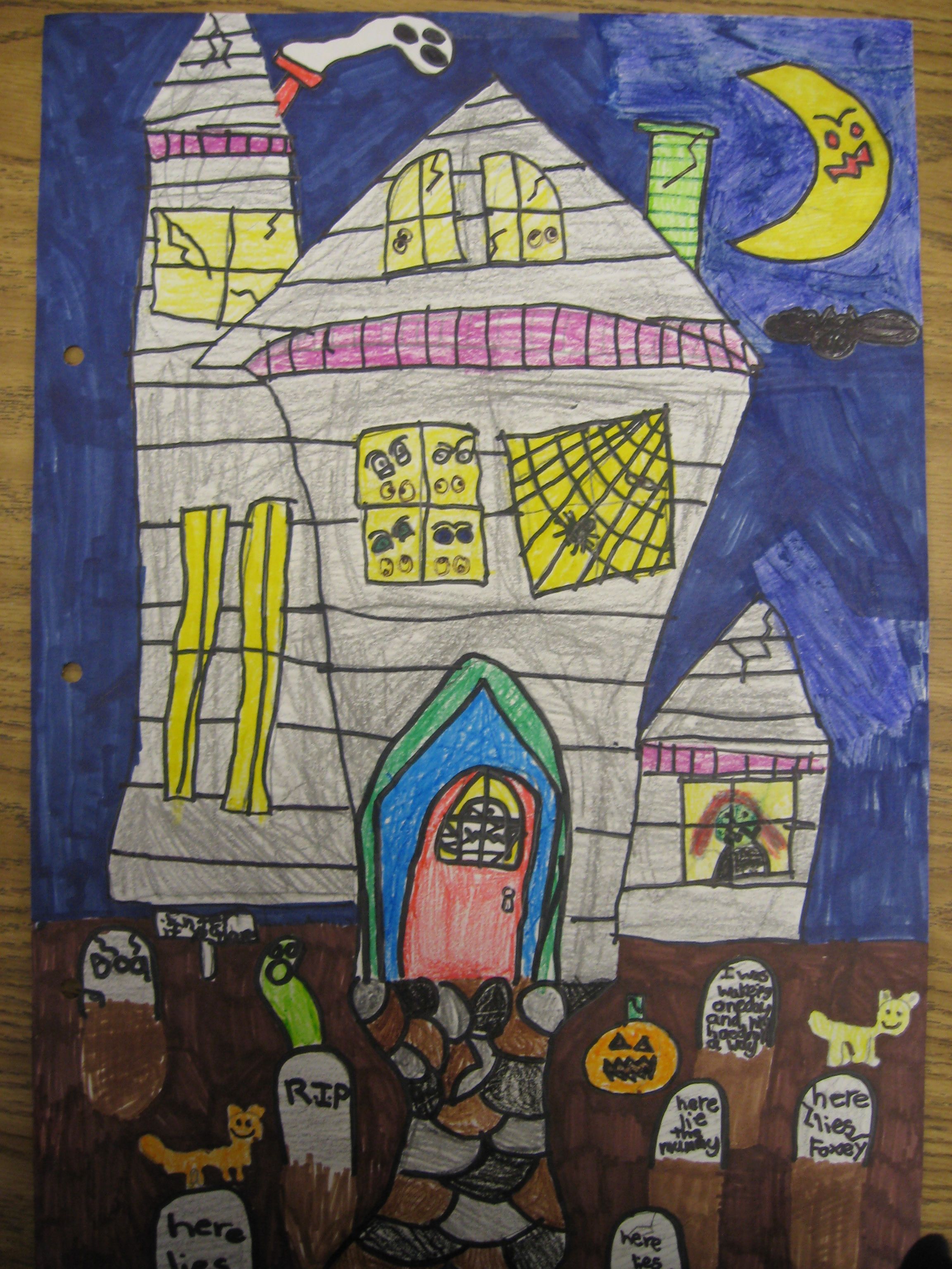 2304x3072 Haunted House Directed Draw Holiday Art And Games