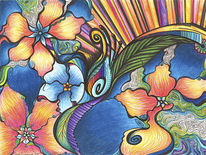 300x225 Hawaiian Flower Drawings Fine Art America