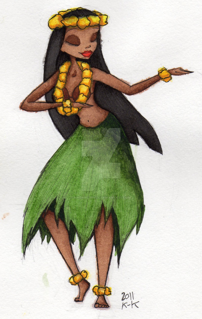 Hawaiian Girl Drawing at GetDrawings.com | Free for personal use