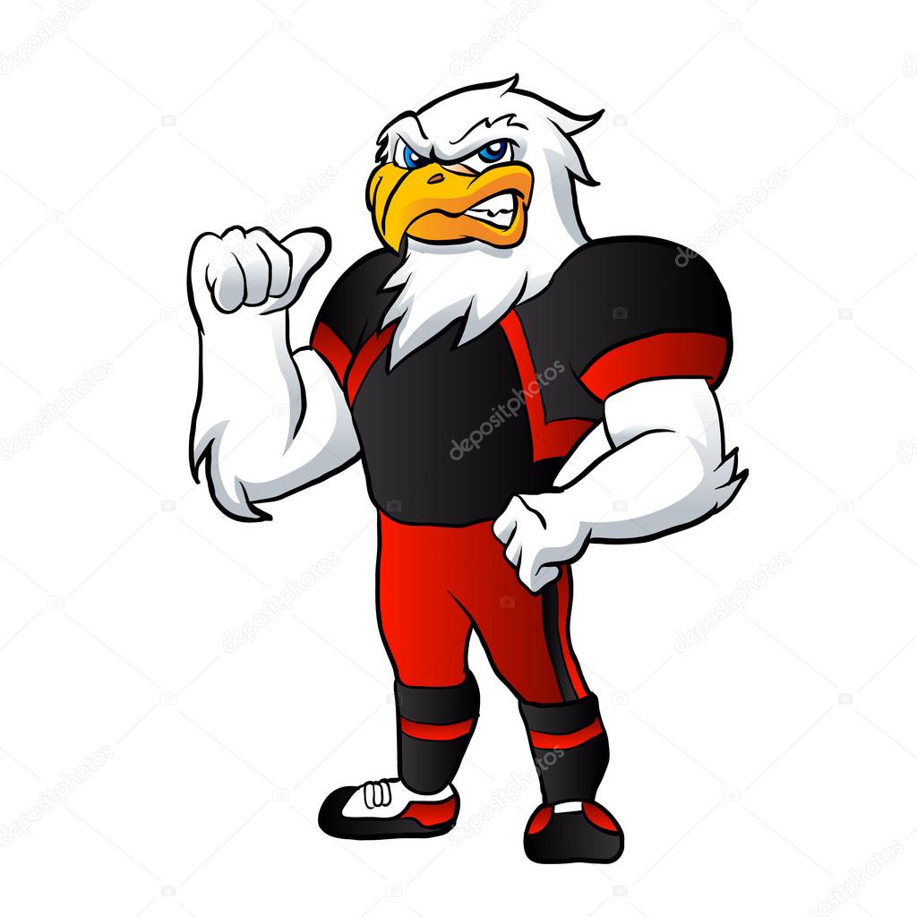 1024x1024 Cartoon Hawk.football Player.hawk Illustration Stock Vector