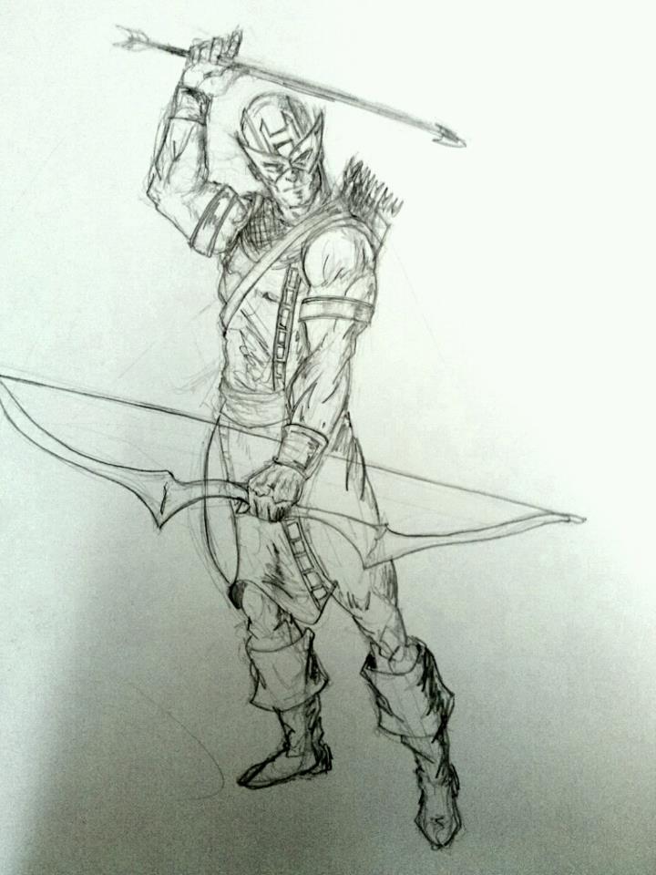 720x960 Hawkeye Sketch By Randomality85