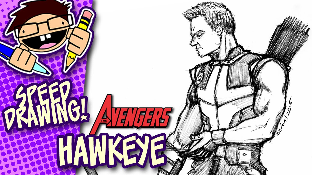 1280x720 Speed Drawing Hawkeye (Avengers)