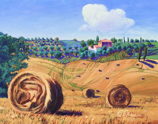 528x415 Hay Bales, New Acrylic Miniature