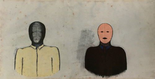 500x256 Two Figures (Head And Shoulders) Drawing John Davies