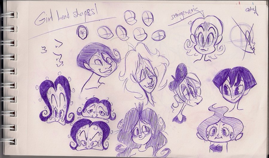 900x529 Girl Head Shape Studies By Redblooper