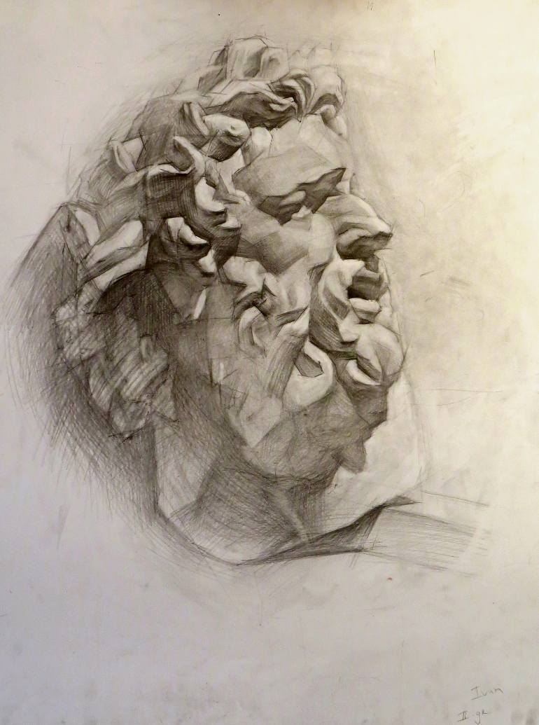 770x1035 Saatchi Art Academic Drawing Study. Head Of Laokoon. Drawing By
