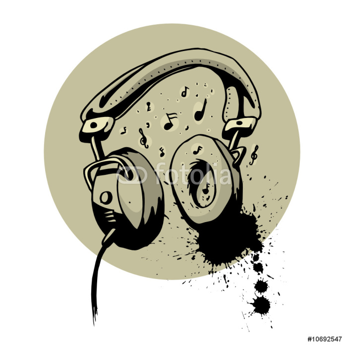 700x700 Headphone Drawing Vector Wall Mural We Live To Change