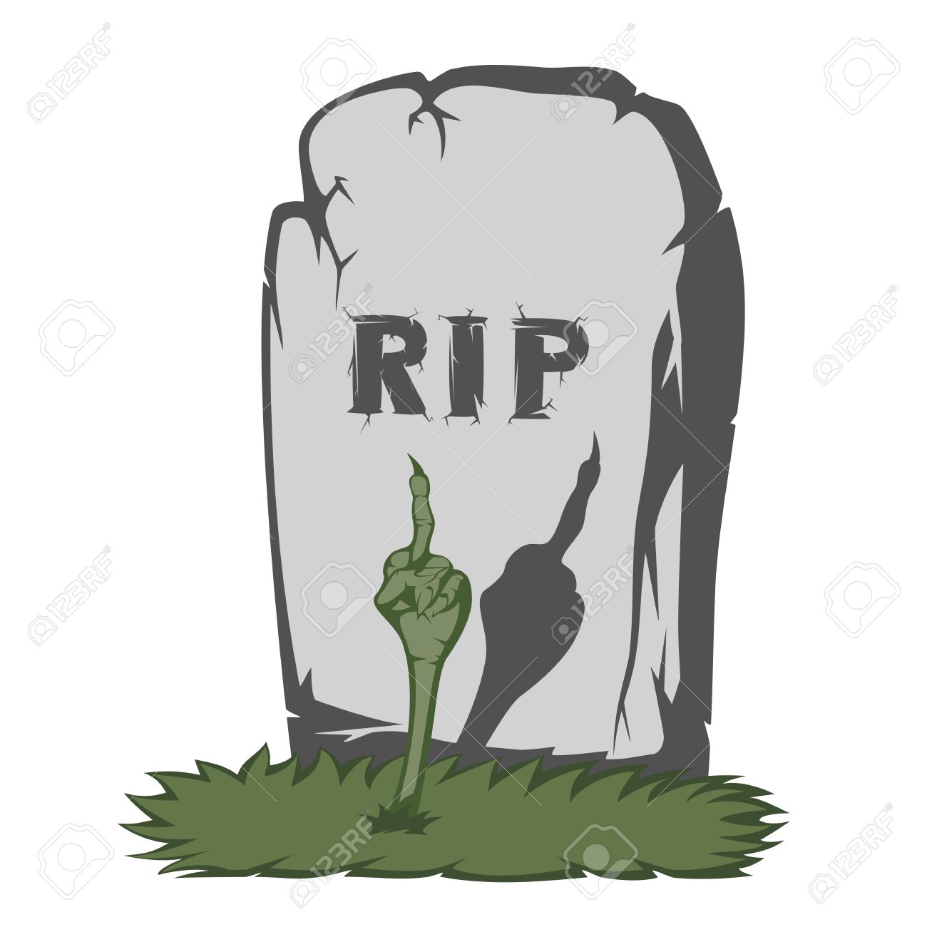 1300x1300 The Gray Gravestone With Rip And Grass Scary Text And Fingers