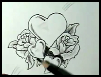 200x154 How To Draw Hearts With Roses Amp Vines With Easy Step By Step