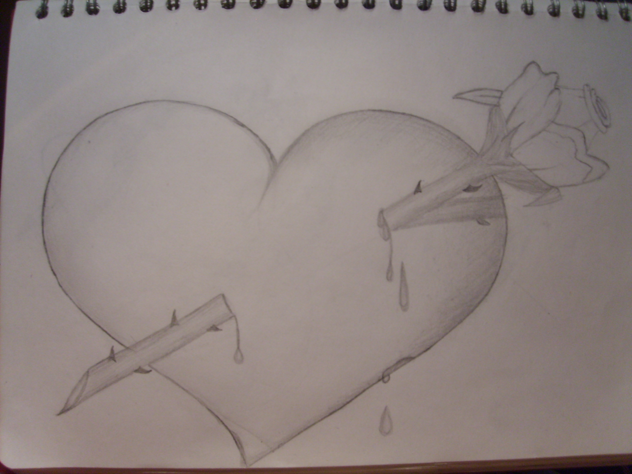 Heart And Rose Drawing at GetDrawings | Free download