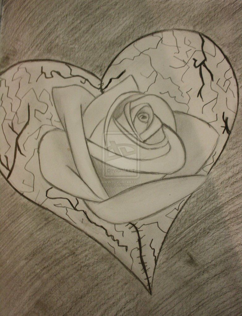 782x1021 Rose And Broken Heart Art Rose, Draw And Doodles