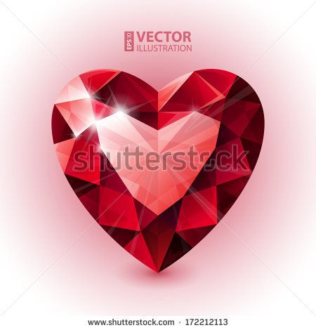 450x470 Red Ruby Heart Shape. Rgb Eps 10 Vector Illustration
