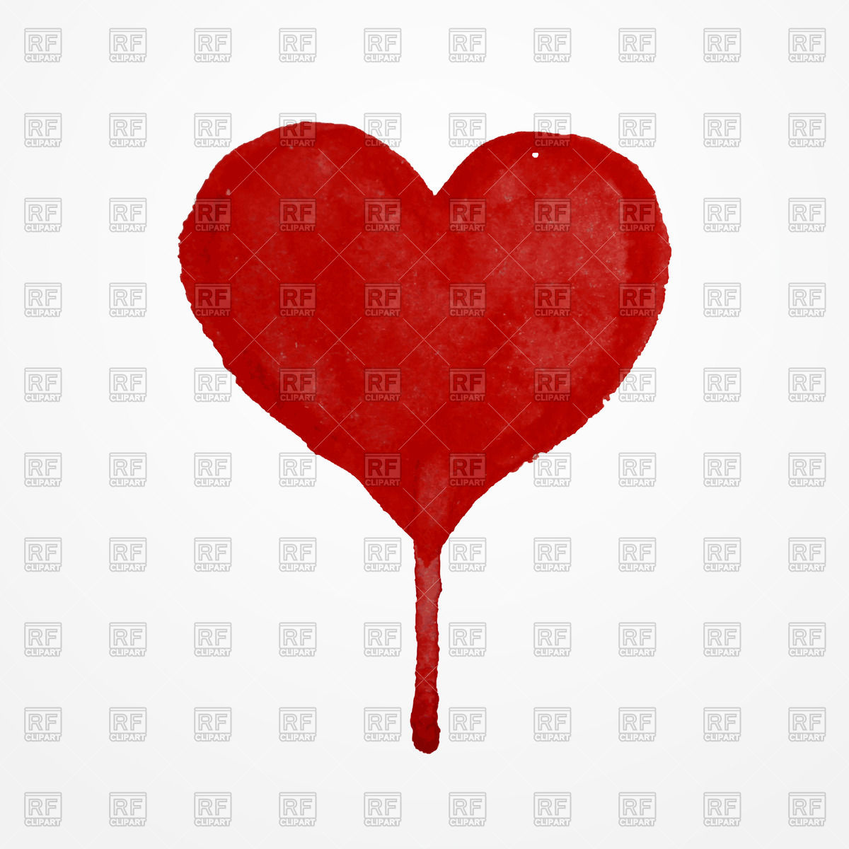 1200x1200 Red Hand Drawn Watercolor Heart With Blood Drop Royalty Free