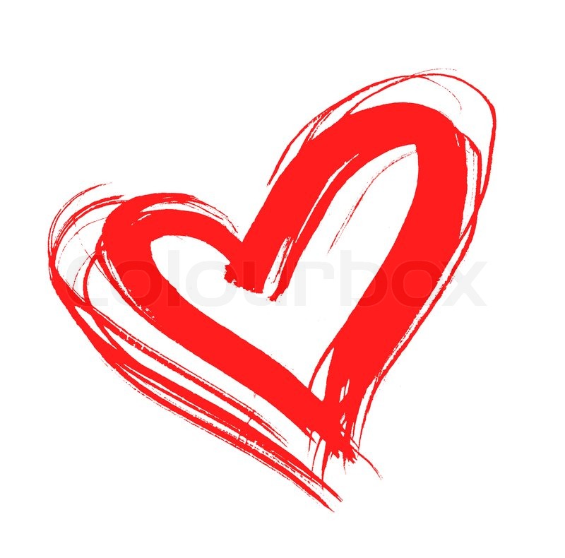 800x790 Red Heart, Drawn By Hand, Isolated On White Stock Photo Colourbox