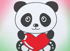 300x217 Panda With Heart