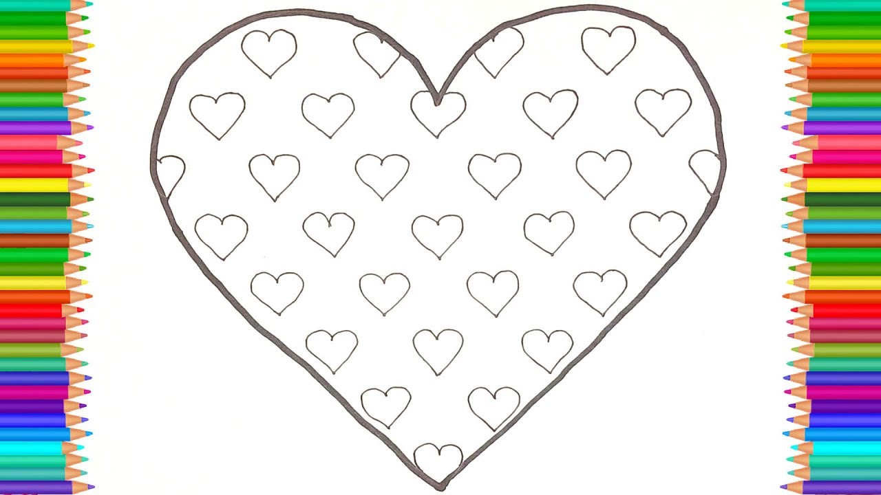 1280x720 How To Draw Heart Rainbow Hearts Coloring Pages For Kids Learn