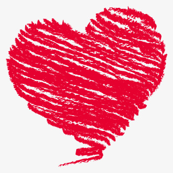 350x350 Heart Shaped Chalk Drawing, Red, Love, Romantic Png Image