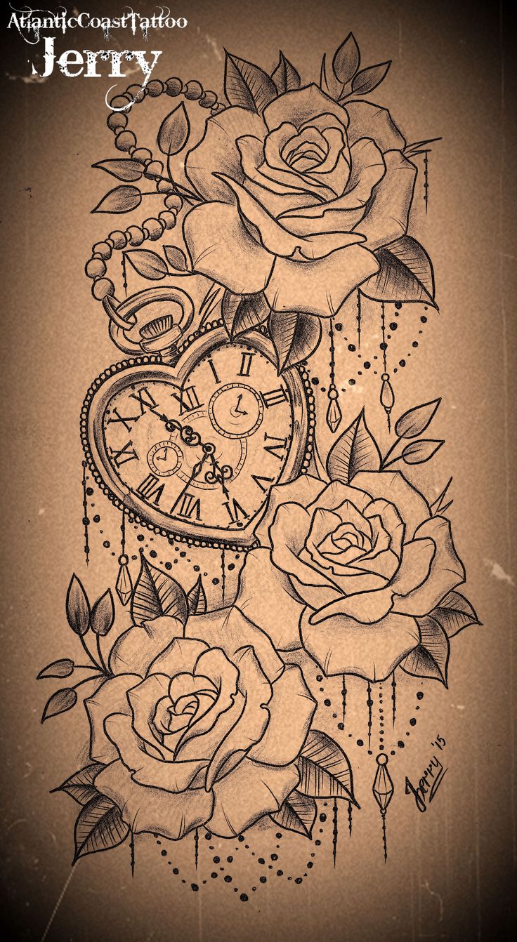 736x1342 Collection Of Heart N Rose Tattoo Sketch