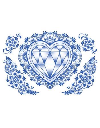 350x450 Diamond Heart Drawing Tattoo