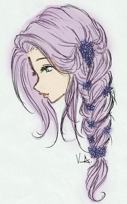 486x782 Pictures Girl With Flowers Drawing,