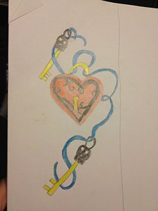 225x300 Heart Key Drawings