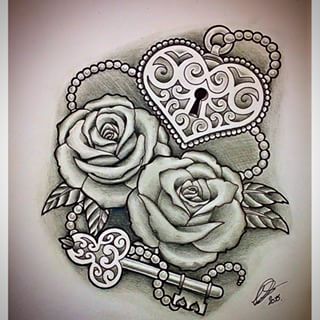 320x320 Heart And Key Tattoos Designs