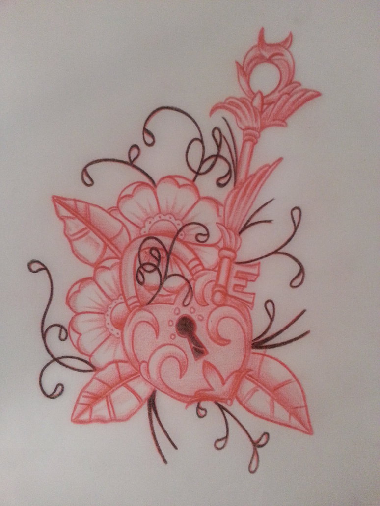 774x1032 Traditional Heart Lock And Key By Tattman79